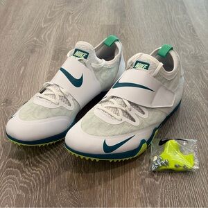 Nike Zoom Pole Vault Elite Jumping Spikes Shoes Mens 12 White Track FZ9649-100